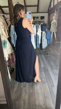 Plunging Twist Front Maxi Dress