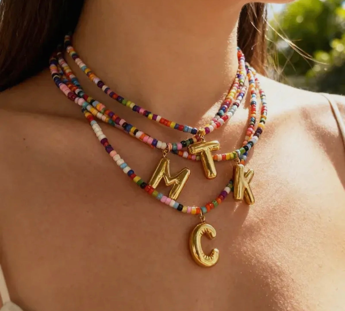 Rainbow Letter Necklace