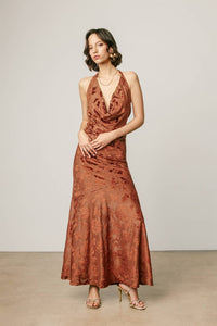 Floral Velvet Burnout Maxi Dress