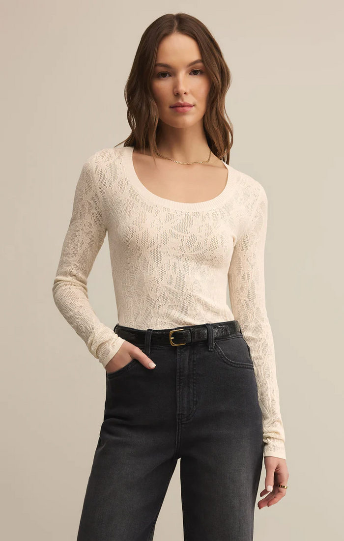 Tibi Scoop Mesh Sweater Crystal