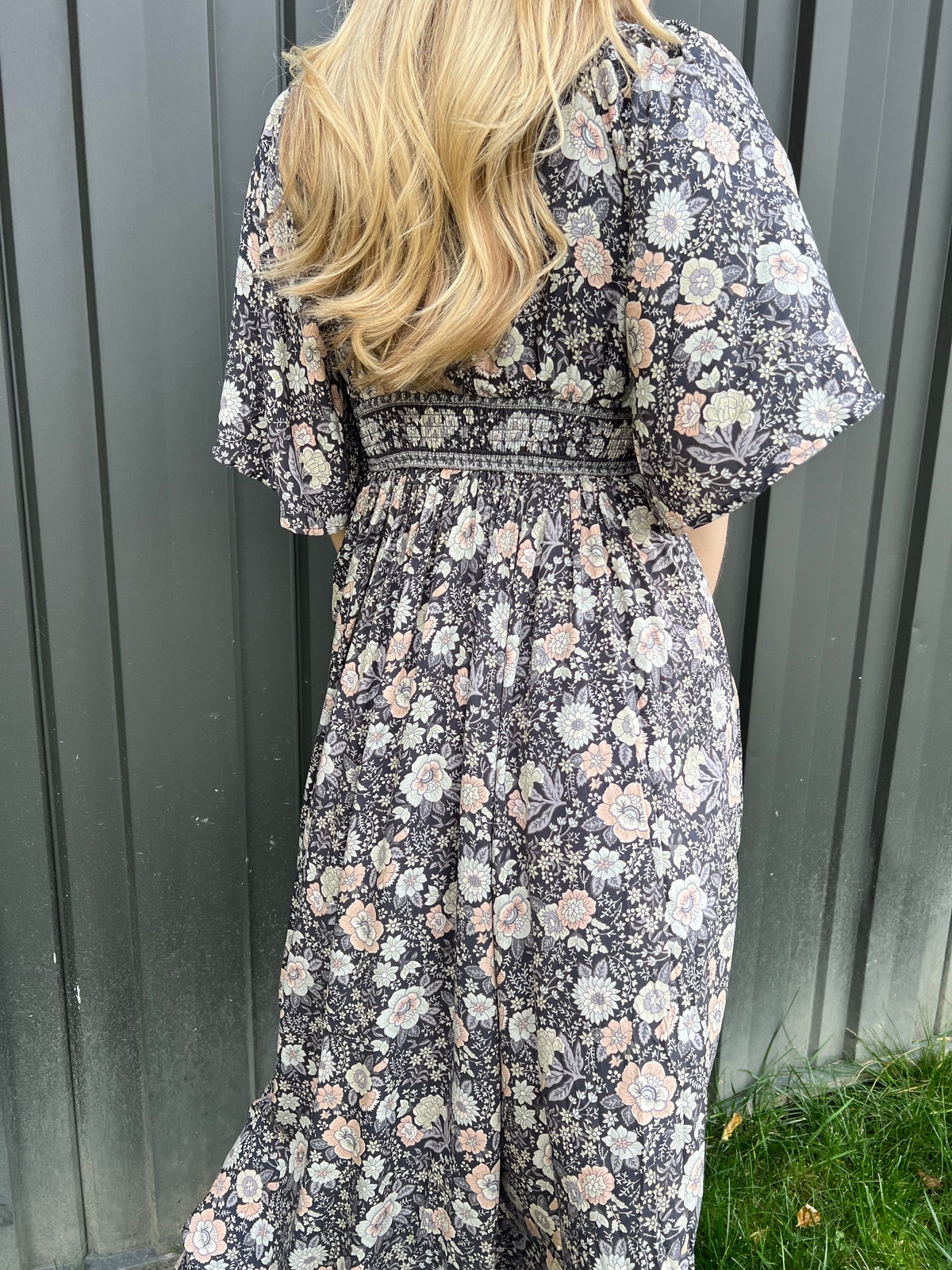 Borderline Flutter Sleeve Maxi Dress