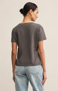 Weekdays V-Neck Tee Washed Grey
