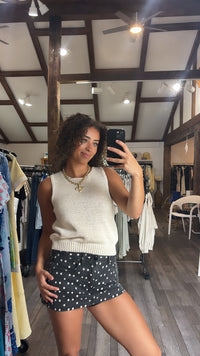 Just Black Polka Dot Denim Skort