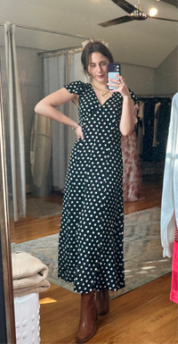 Polka Dot Button Down Midi Dress