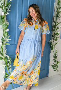 Sky Petal Charm Skirt & Shirt Set