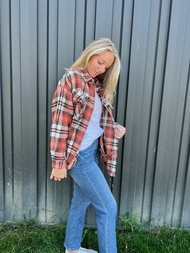 Burnt Orange Plaid Jacket