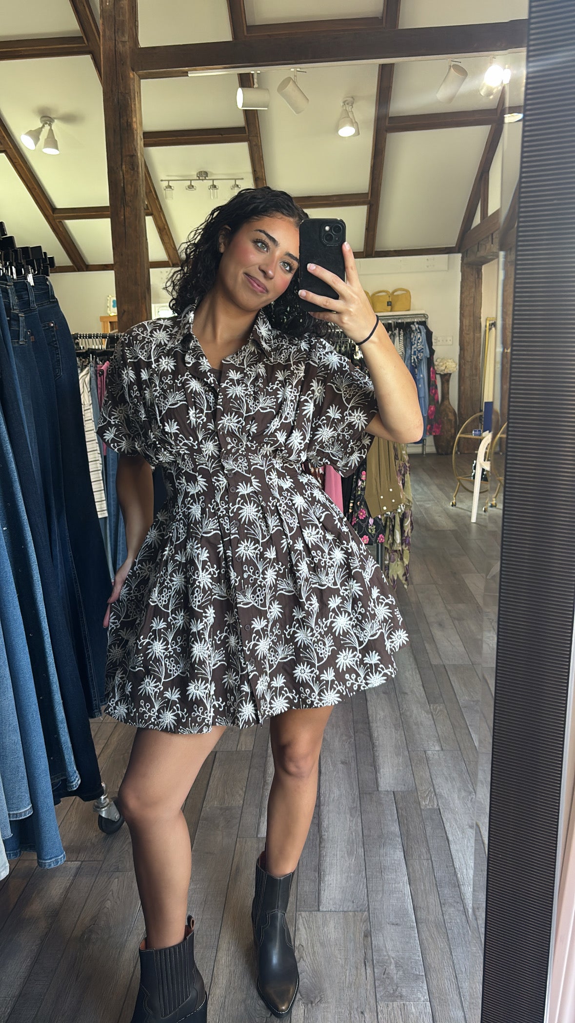 Café Floral Eyelet Dress