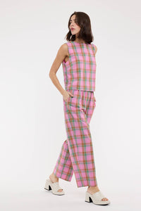 MANDY MULTI-PLAID TOP AND PANTS SET