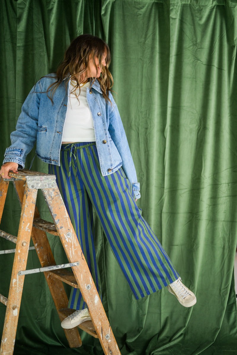 Denim Bomber Swing Jacket