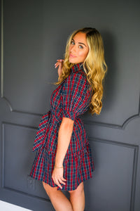 Lauren Navy Plaid Dress