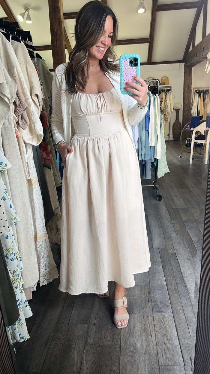 The Frame Corset Midi Dress -2 colors
