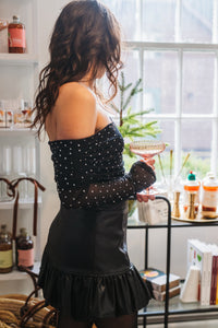 Annika Faux Leather Bubble Hem Skirt