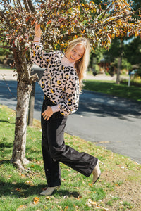 Black Corduroy High Waisted Wide Pant