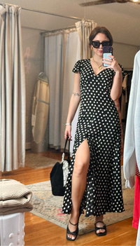 Polka Dot Button Down Midi Dress