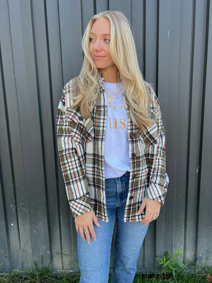 Fall Into The Leaves Plaid Shacket