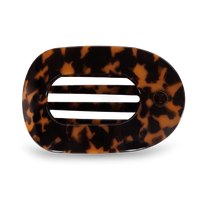 Tortoise Large Flat Round Hair Clip