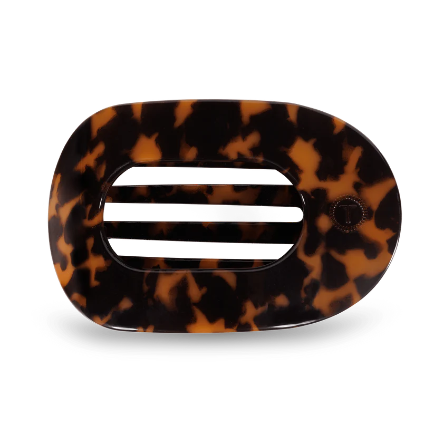 Tortoise Large Flat Round Hair Clip