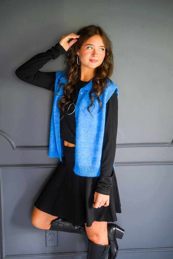Skirting Around Black Knit Skirt