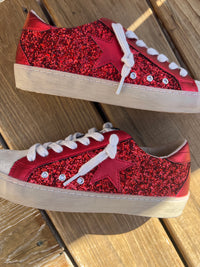 Paula Red Glitter Sneakers