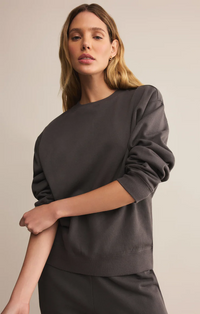 Boyfriend Cotton Sweatshirt - Washed Black