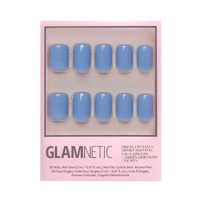 Cashmere Blue Press-On Nails | Short Squoval | Holiday Nails