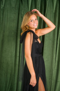 Oscar One Shoulder Tulle Maxi Dress