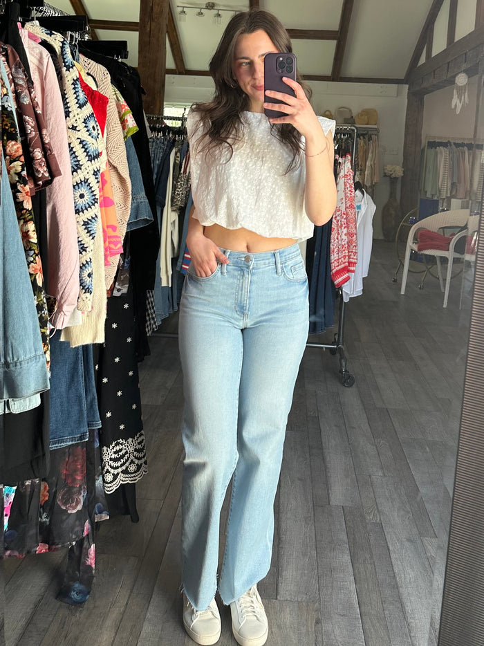 Just Black Slim Palazzo Scissor Cut Light Denim