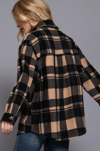 Check Fleece Shacket- 2 colors