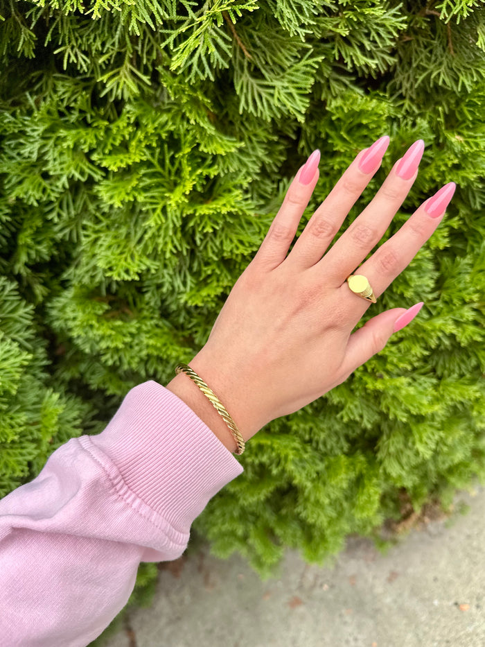 Signet Round Ring Gold