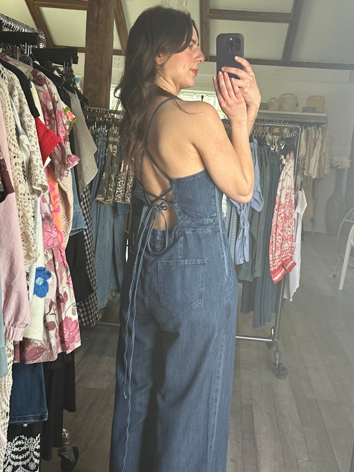 Molly Dark Denim Jumpsuit