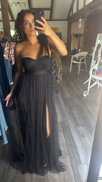 Oscar One Shoulder Tulle Maxi Dress