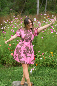 Pink Truffle Button Dress