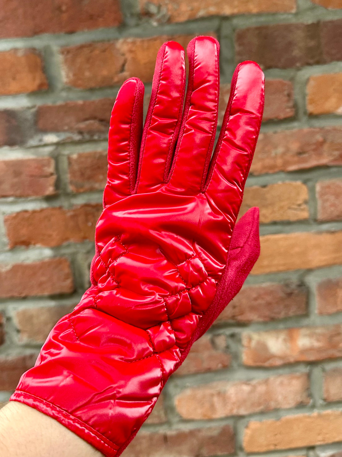 Red Puffer Gloves