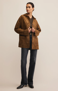 Decker Suede Chore Jacket Cognac