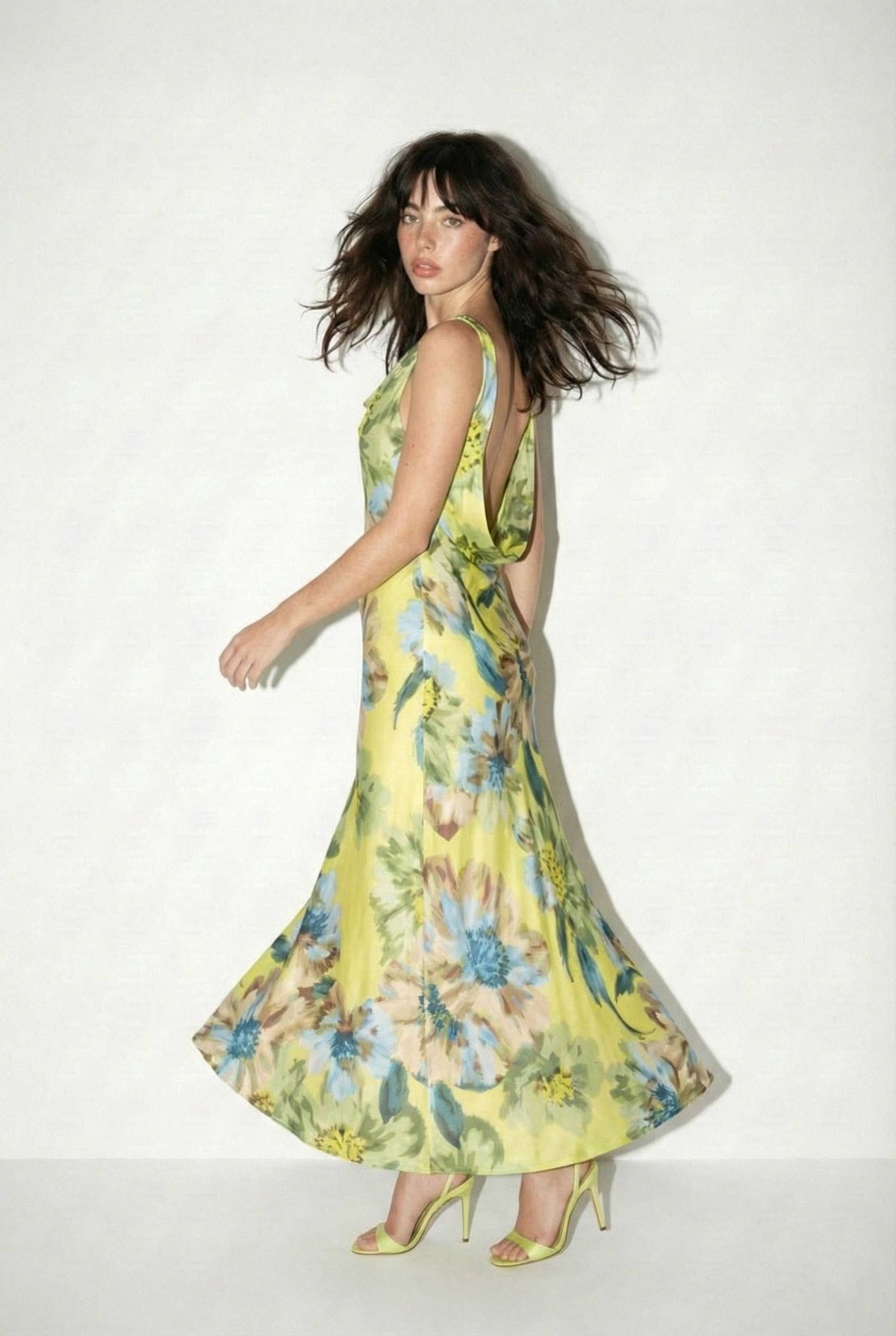 Skylar Floral Drape Neck Maxi Dress