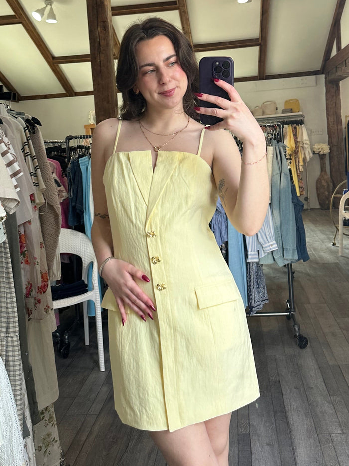 Yellow Tailor Mini Dress