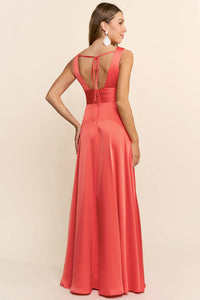 Selena Satin Slit Dress