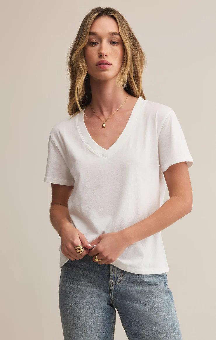 Weekdays V-Neck Tee White