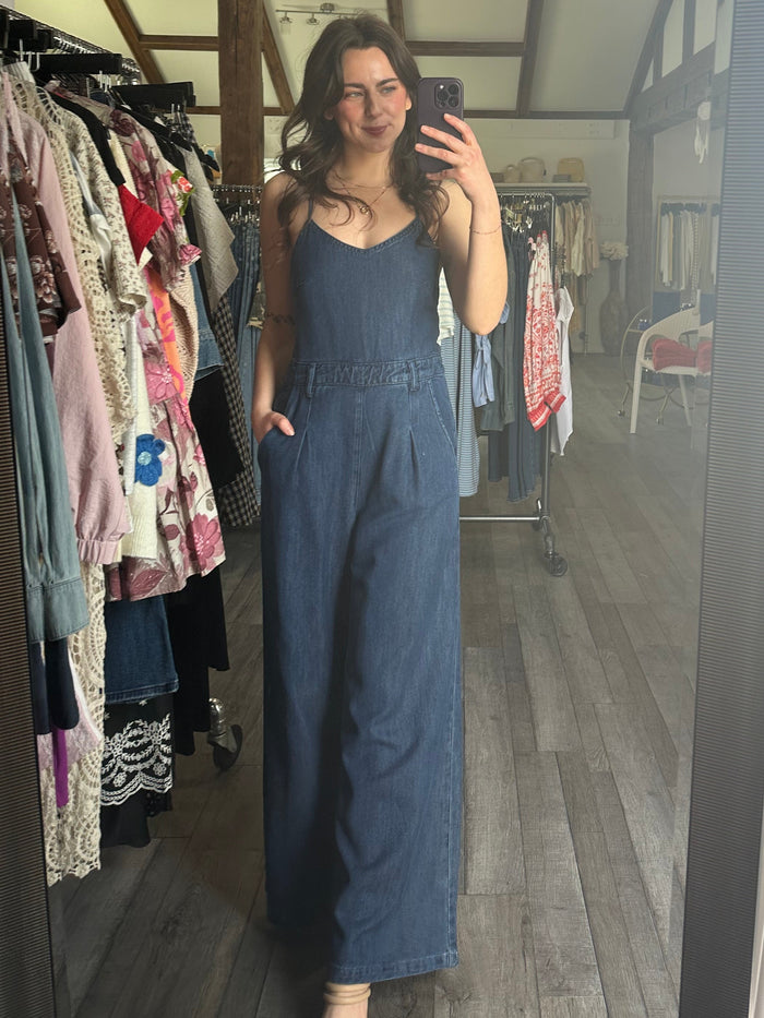 Molly Dark Denim Jumpsuit