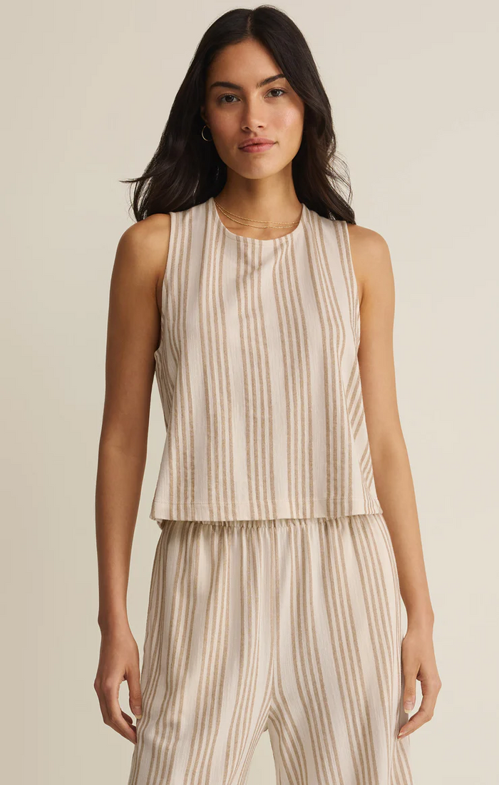 Sloane Knit Striped Top Cloud