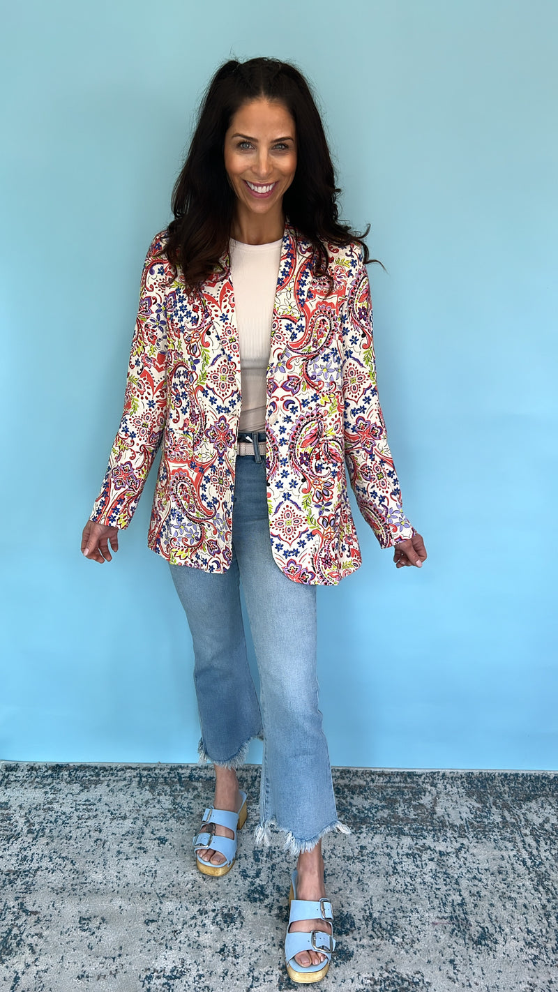 Paisley Print Blazer