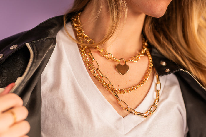 Heart Lock Multi Chain Necklace