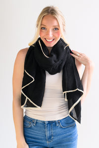 Thin Scarf with Crochet Seam