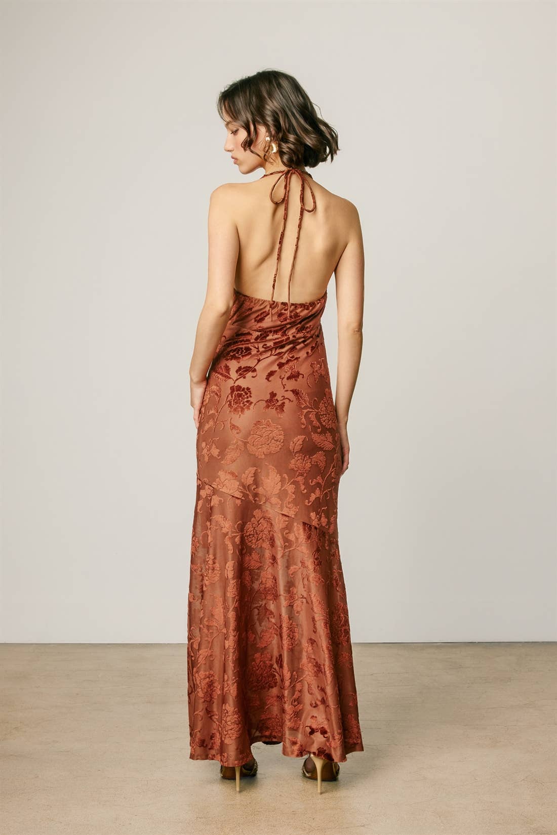 Floral Velvet Burnout Maxi Dress