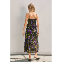 Farrah Falling Back Lurex Ruffled Dress