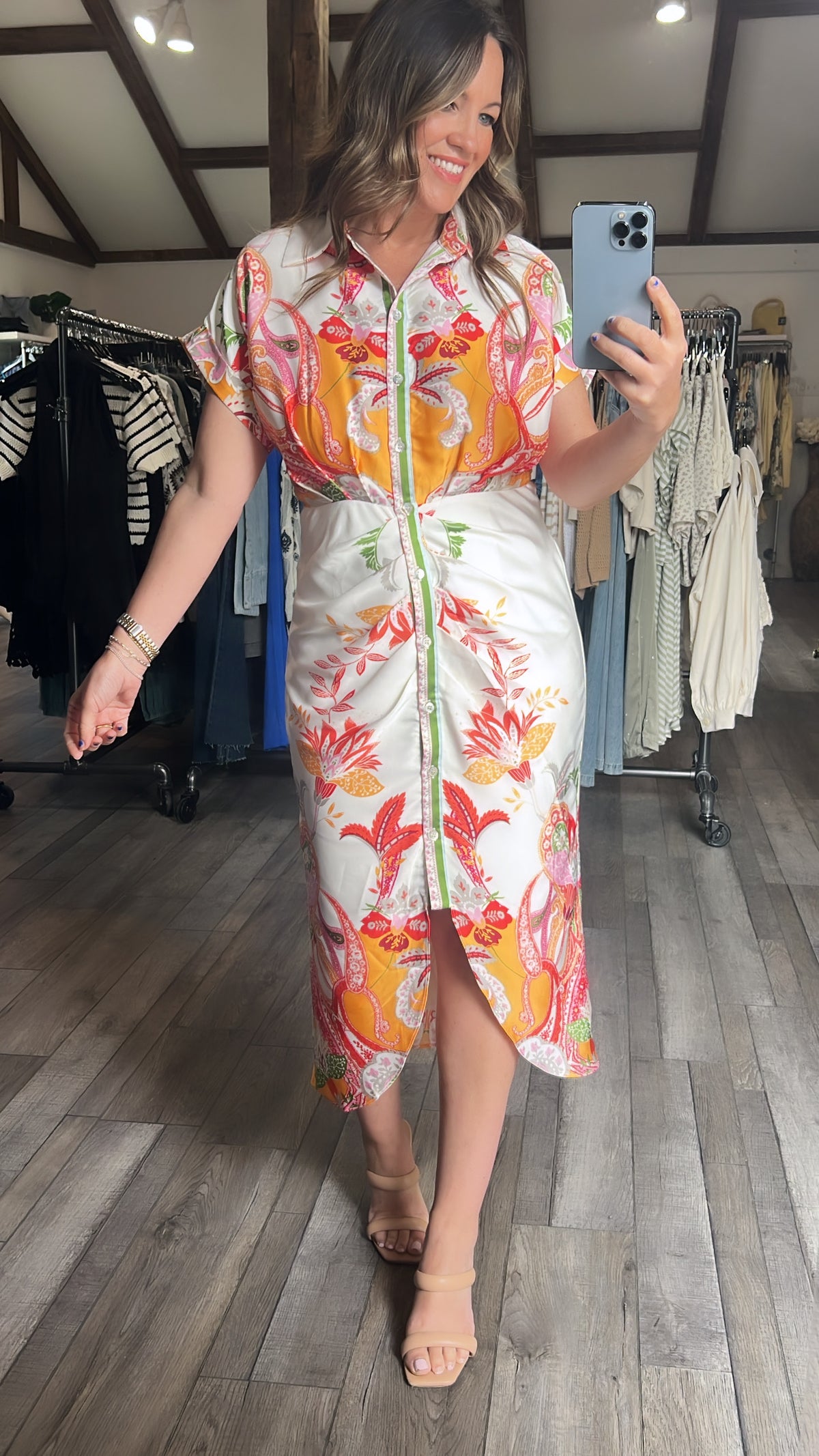 Botanical Tie Waist Dress