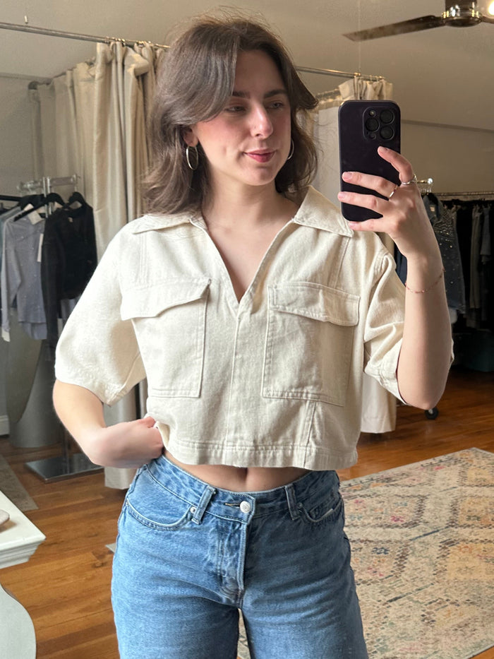 Daytime Denim Sand Pocket Top