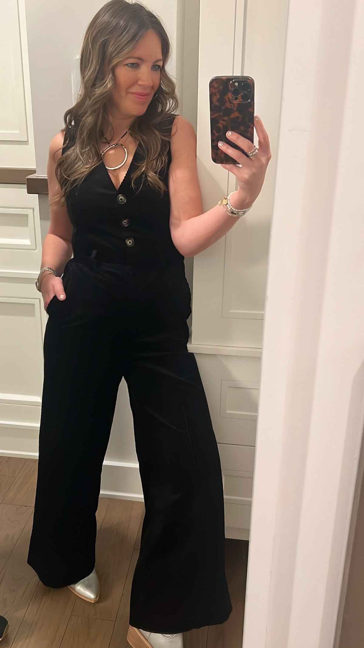 Black Corduroy Jumpsuit