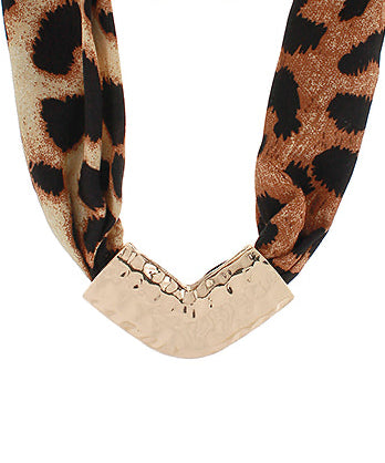 Vivian Leopard Scarf Necklace