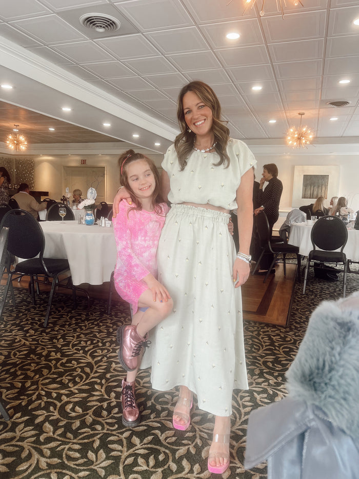 Sweet Flower Sprouting Skirt Set